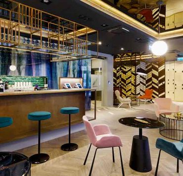 The magnificent lobby of the smart hotel