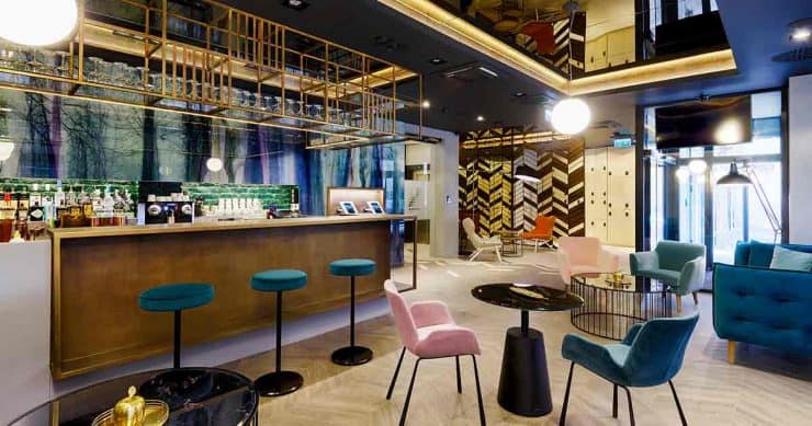 The magnificent lobby of the smart hotel